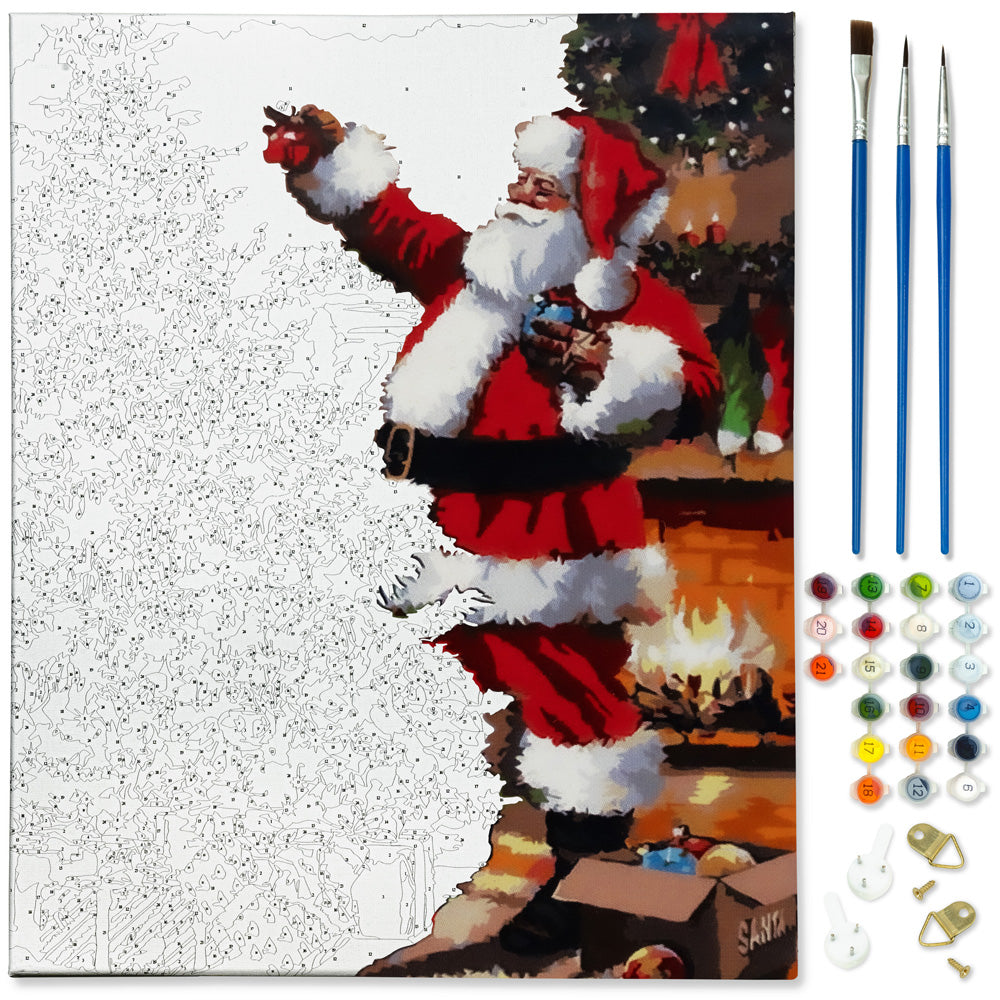 Painting by numbers "Santa Claus" 40x50 cm + Frame, CHRISTMAS PAINTINGS
