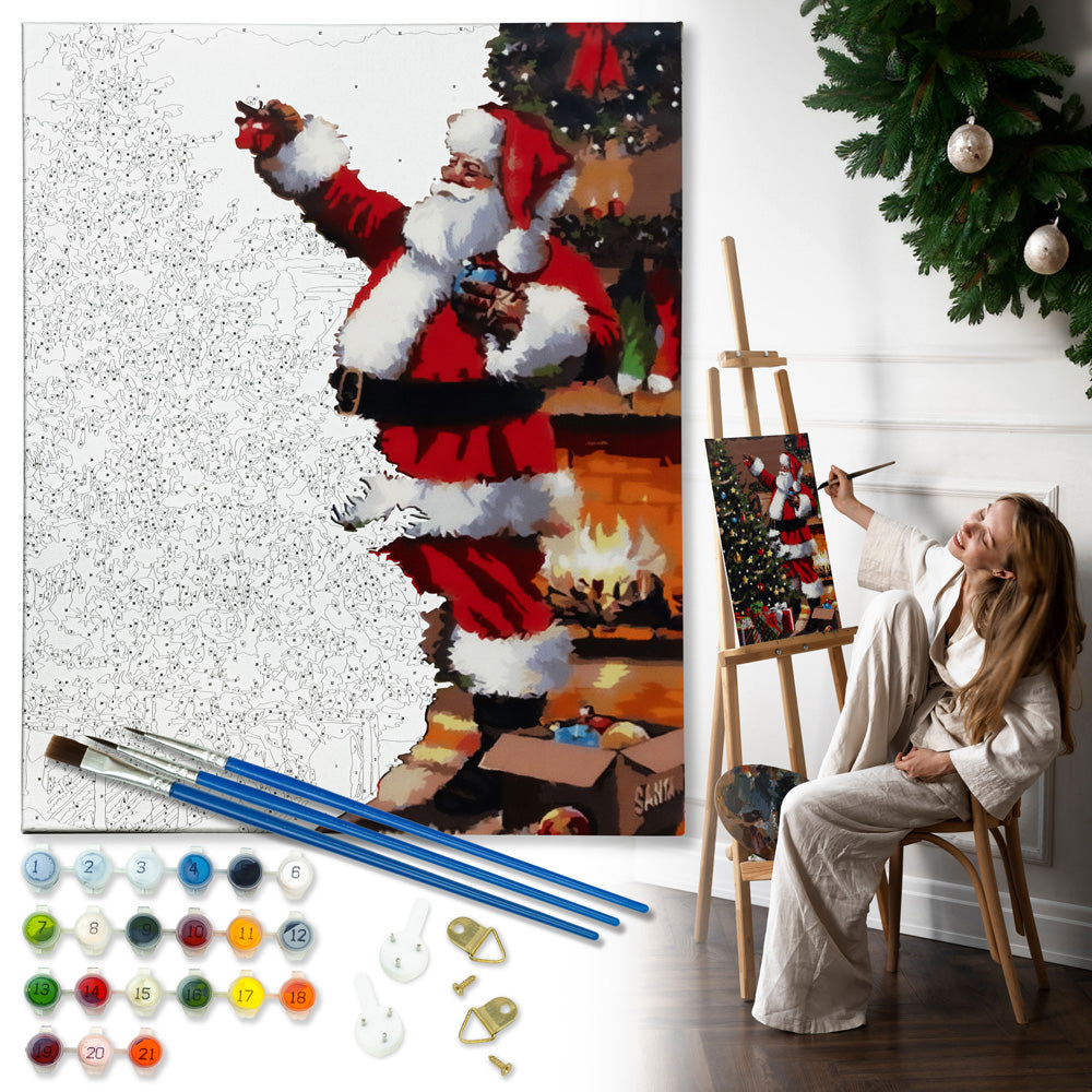 Painting by numbers "Santa Claus" 40x50 cm + Frame, CHRISTMAS PAINTINGS