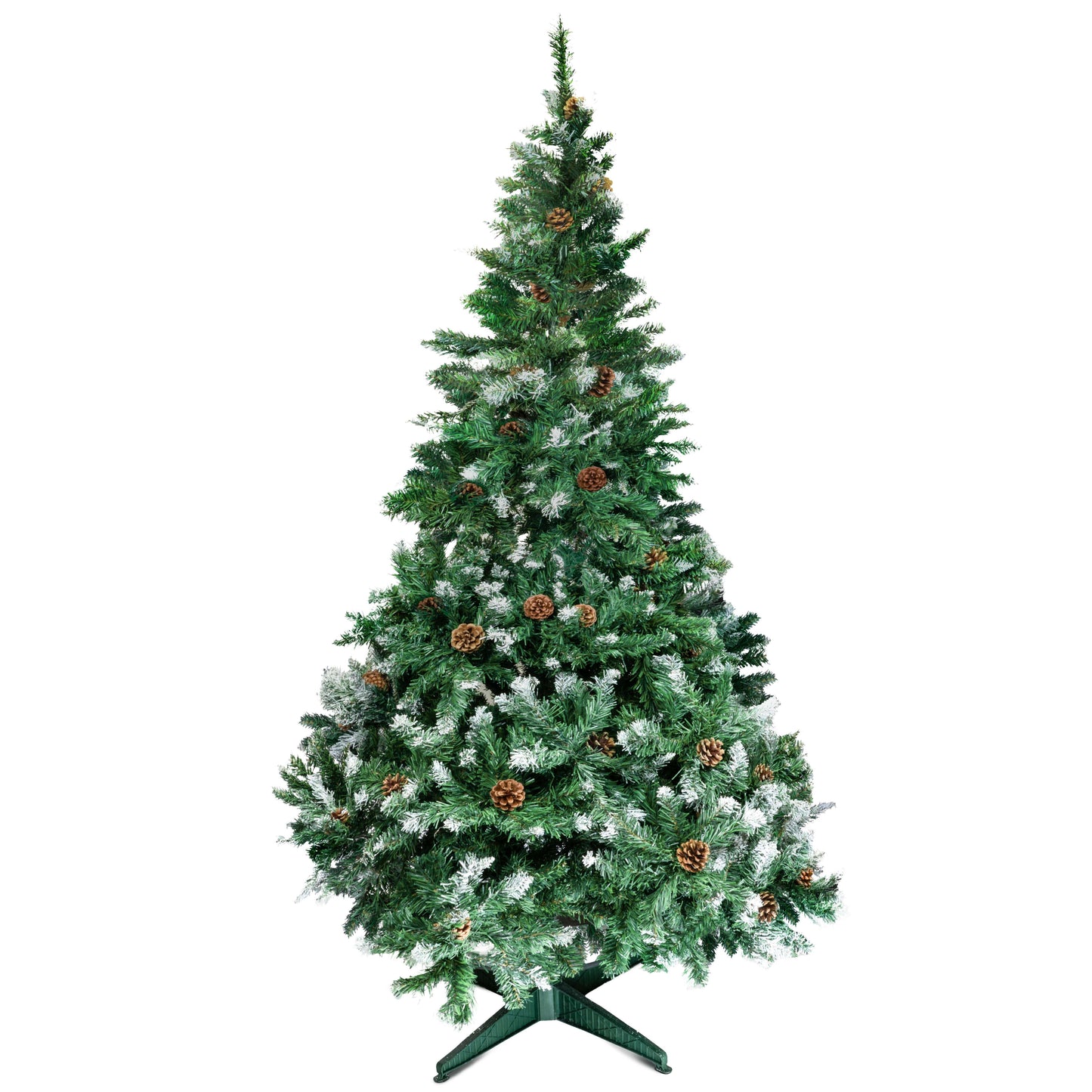 Very large artificial Christmas tree 220cm, very dense + pine cones