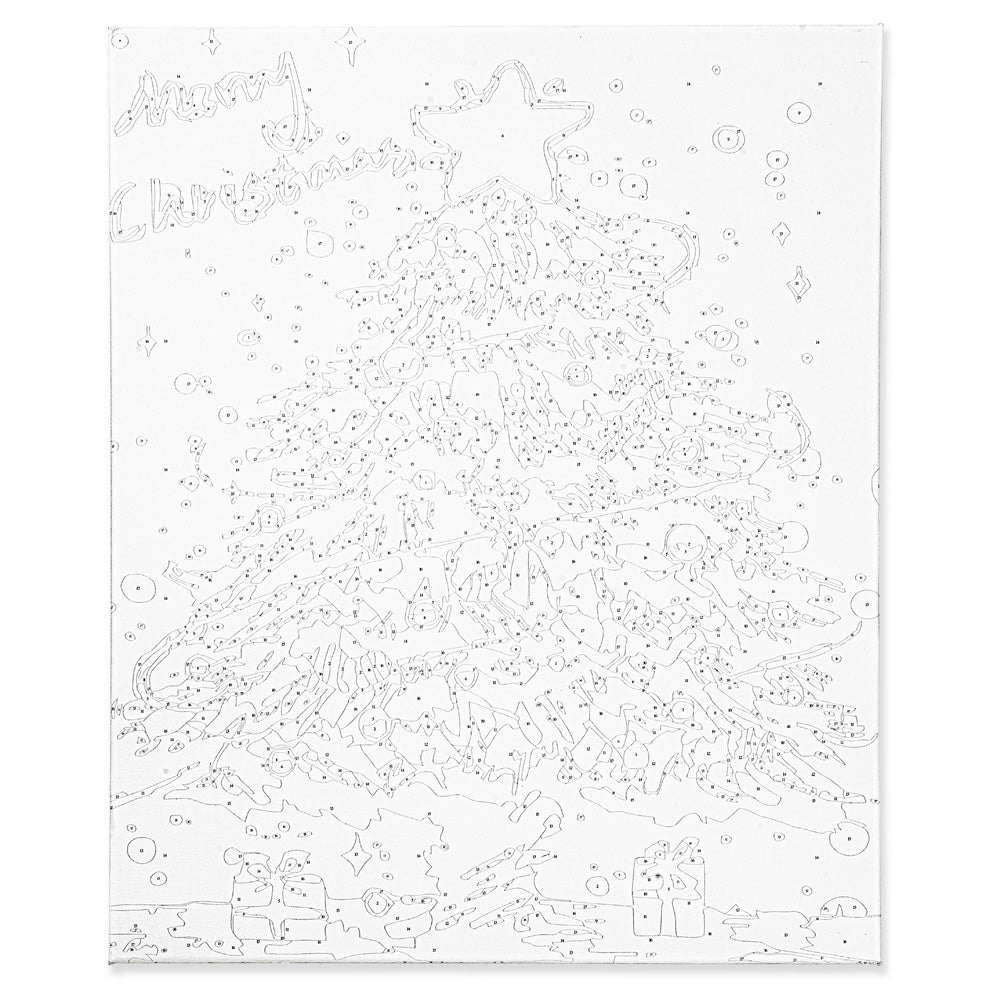 Painting by numbers "Christmas tree" 40x50 cm + Frame, CHRISTMAS PAINTINGS