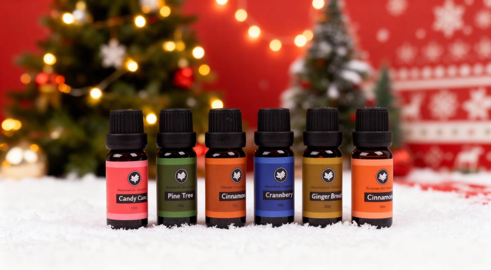 Aromatherapy set, essential oils for Christmas candles