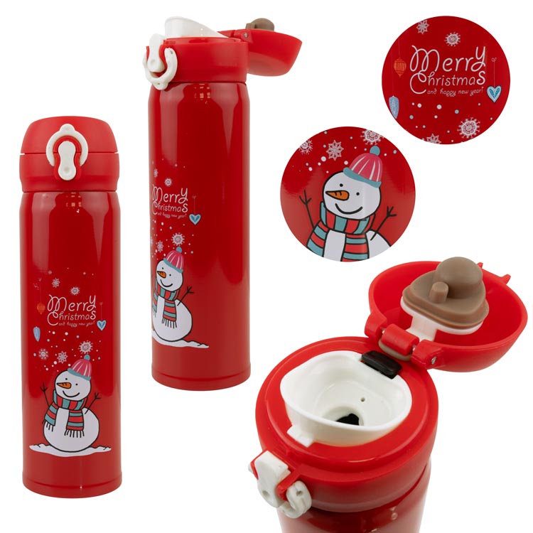Świąteczny Termos "Merry Christmas" czerwony 380ml