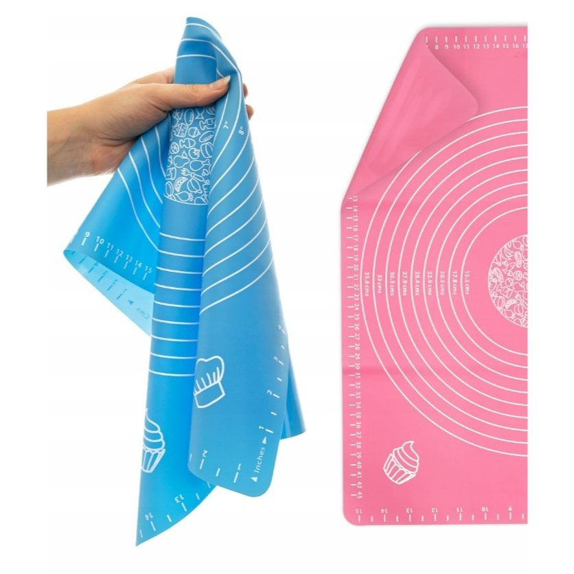 Large silicone mat 50×40 cm for baking and kneading dough - random color