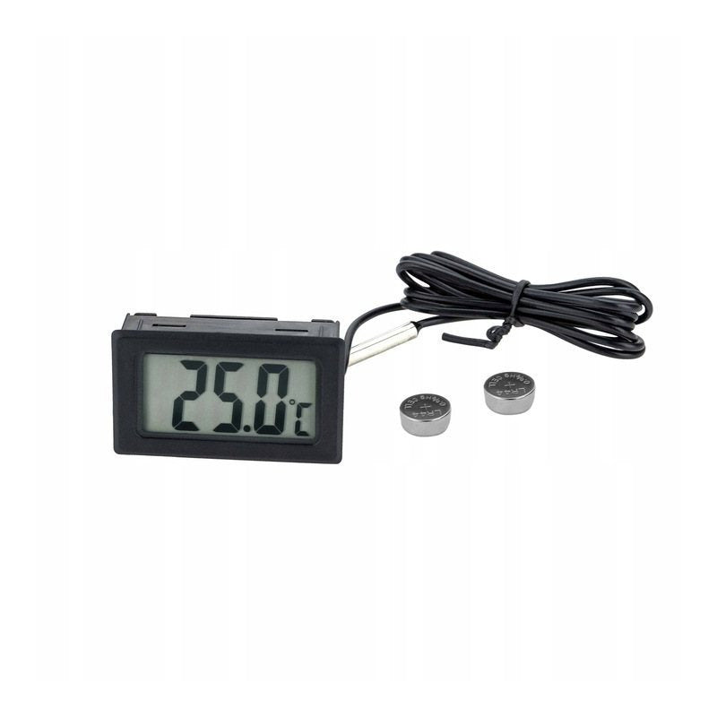 LCD digital thermometer with probe - range -50°C to +110°C - universal measurement board