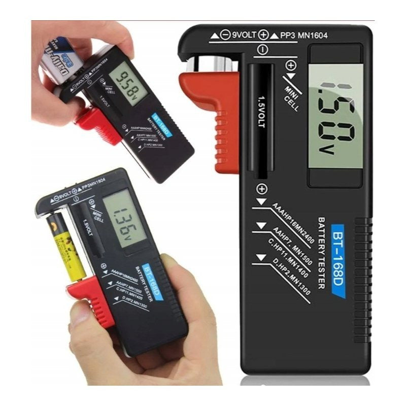 Cyfrowy tester baterii i akumulatorków AA AAA 9V LCD - kieszonkowy miernik napięcia