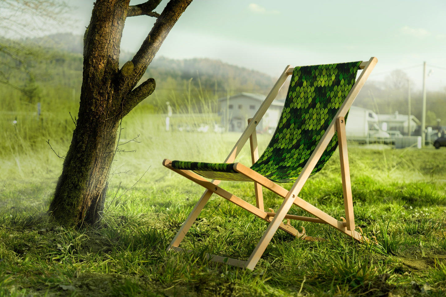 Wooden deckchair with your own LOGO