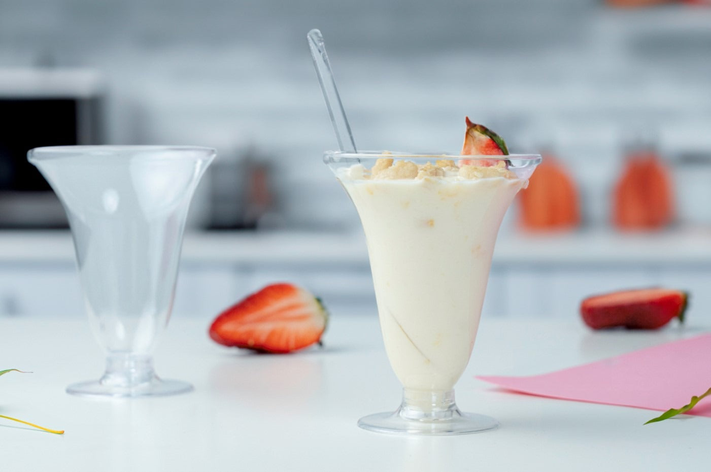 Dessert cups on a stem 90ml for reusable snacks 12 pcs.