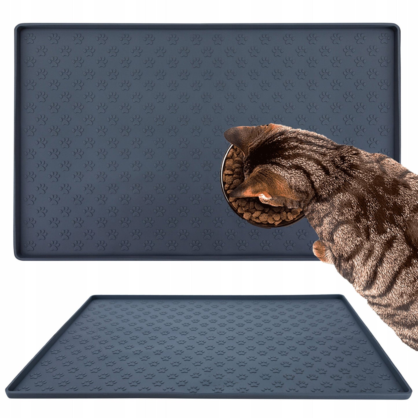 Bowl mat for a dog or cat - 48 x 30 cm - waterproof and non-slip