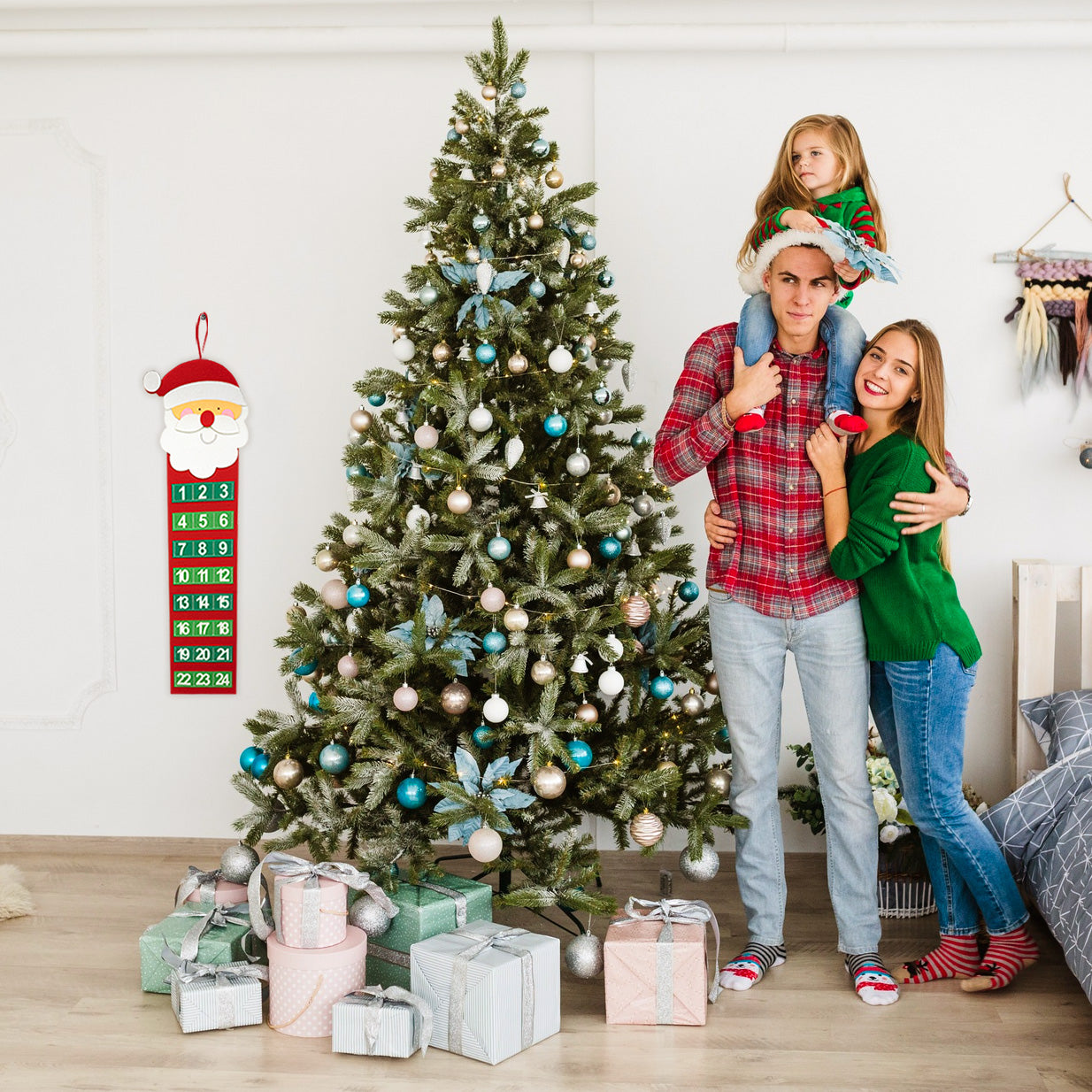 Christmas Advent Calendar with pockets (for hanging)