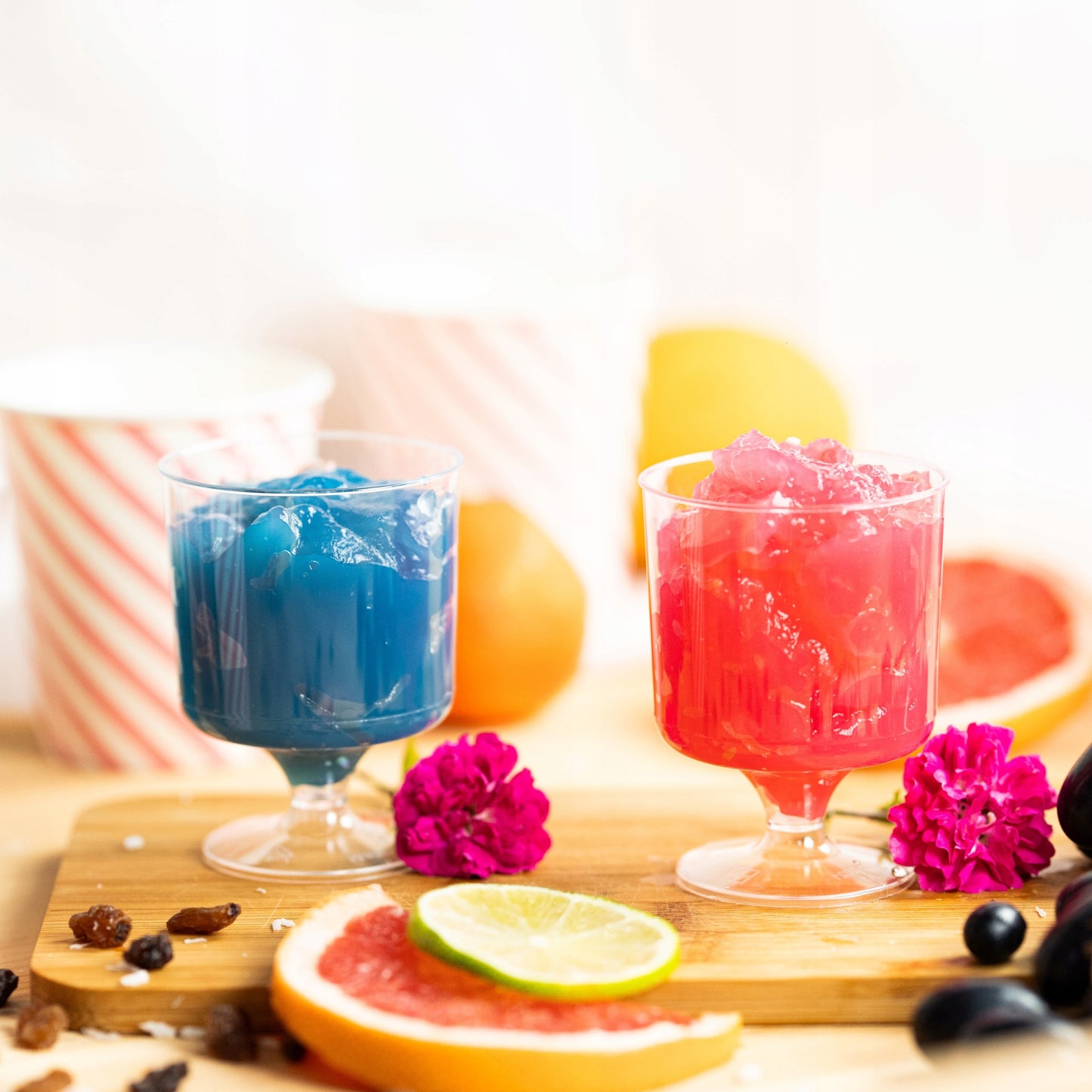 Round plastic dessert glasses 150ml reusable 10 pcs.