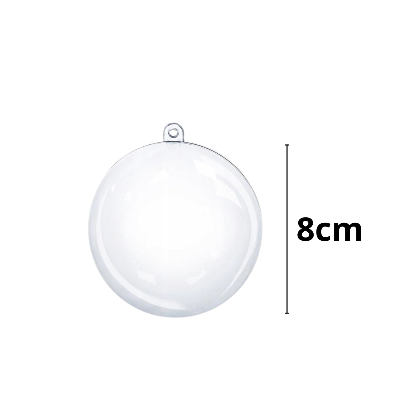 Akrylowe Bombki przezroczyste KULA 8cm do otwierania 5szt