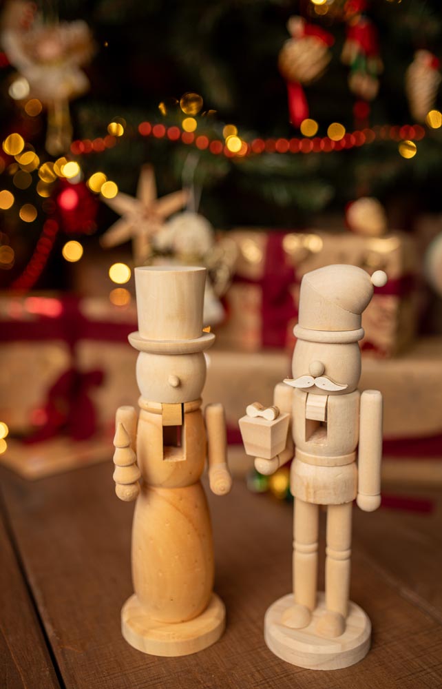 Figurka świąteczna Dziadek do orzechów z wąsem - ZESTAW 2szt - OZDOBA ŚWIĄTECZNA - do personalizacji