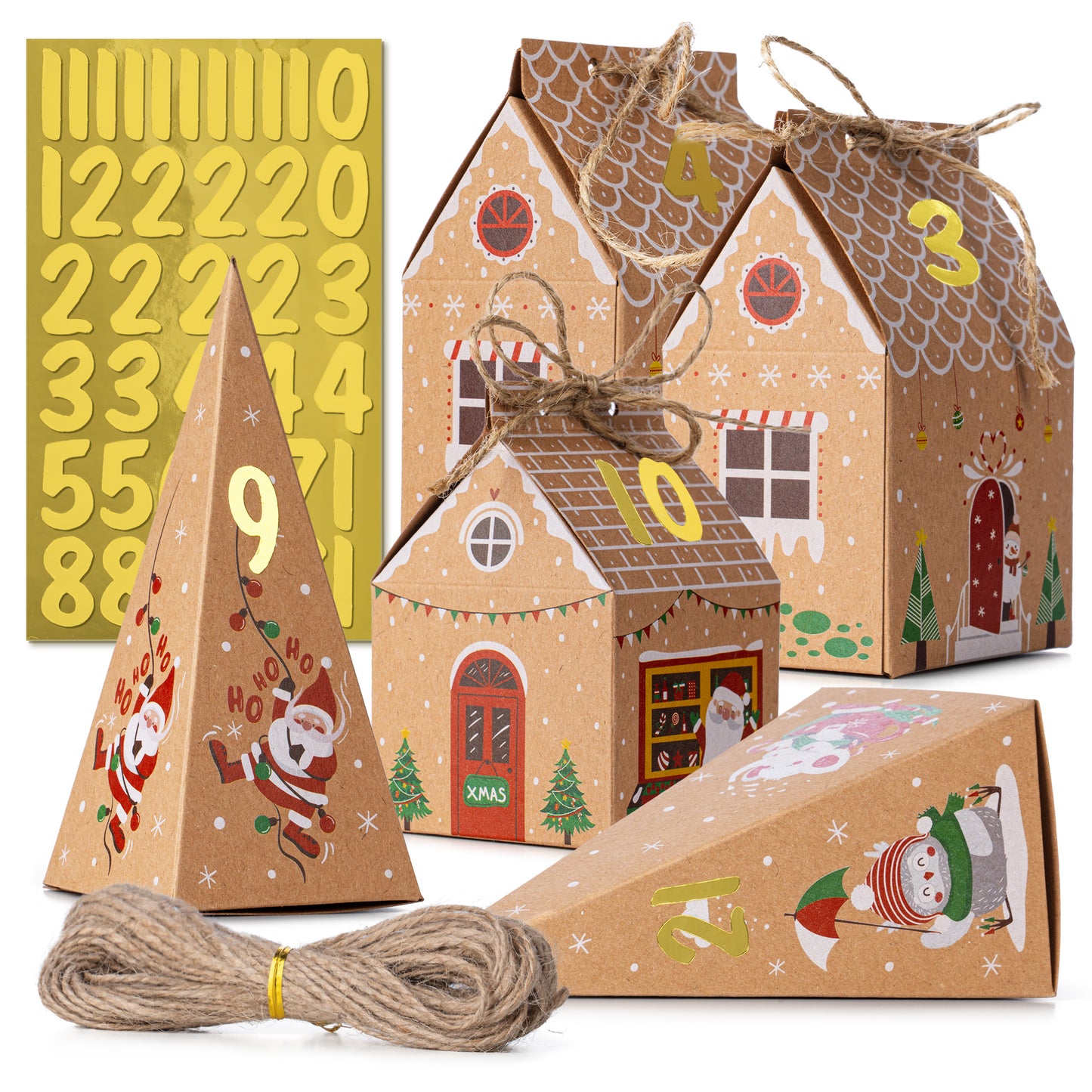 Ecological cardboard "houses" Advent calendar