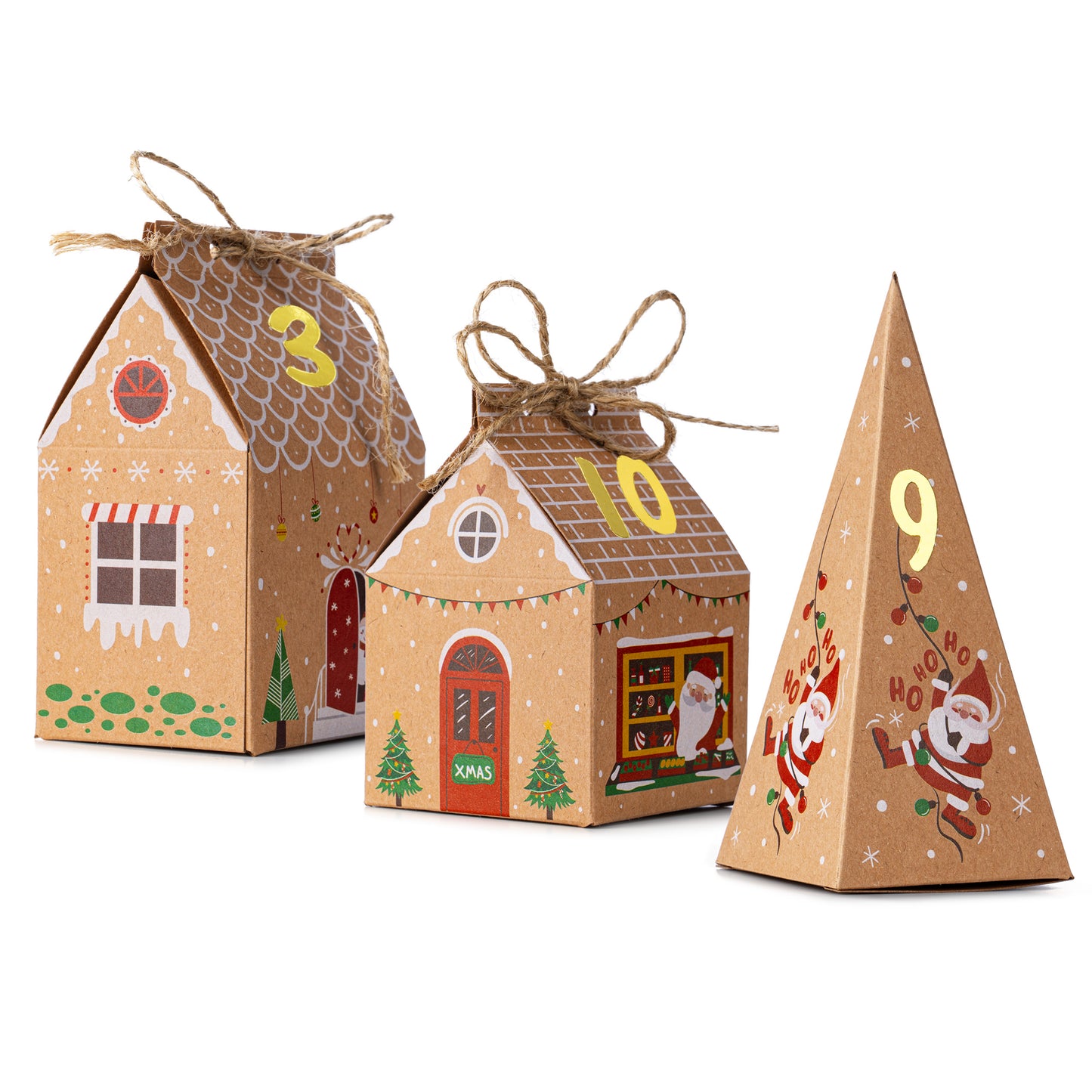 Ecological cardboard "houses" Advent calendar