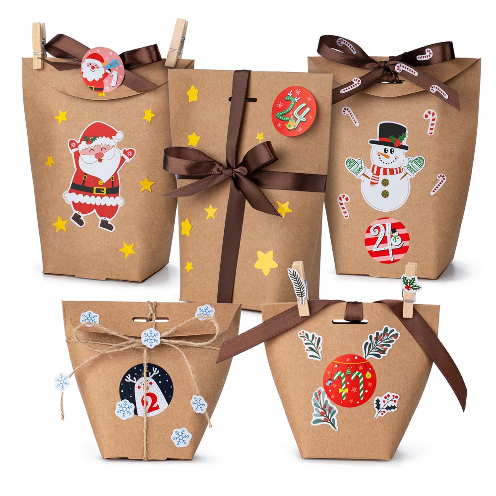 Advent calendar Christmas gift bags 24 pcs