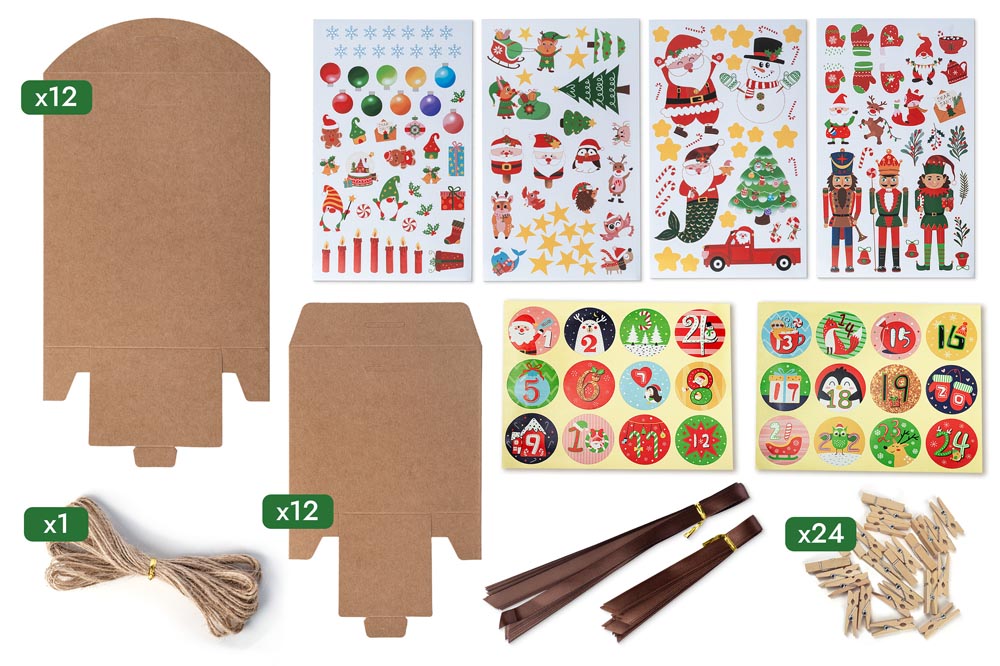 Advent calendar Christmas gift bags 24 pcs