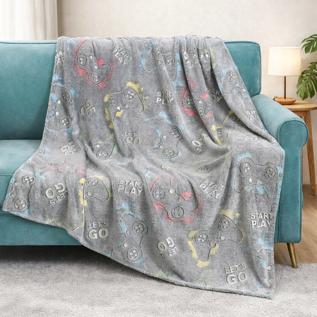 Koc świecący w ciemności 130x180 cm - MIĘKKI KOCYK DZIECIĘCY NA ŁÓŻKO