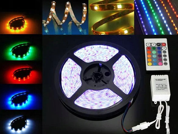 Taśma kolorowa RGB 12V wodoszczelna - ZESTAW taśma + zasilacz + kontroler