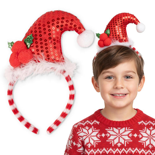 Świąteczna opaska na głowę, ozdoba Świąteczna - OPASKA ŚWIĘTY MIKOŁAJ