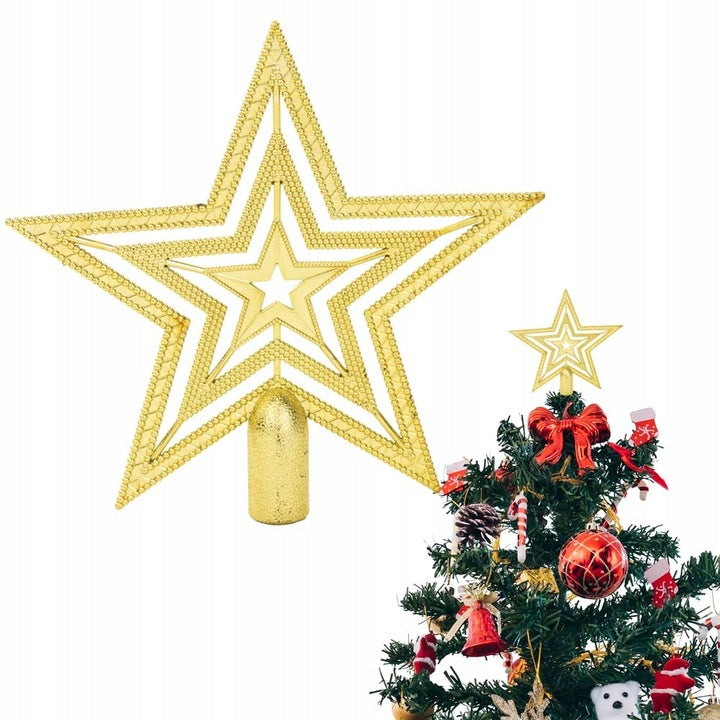 Christmas tree topper, star shape, 15cm