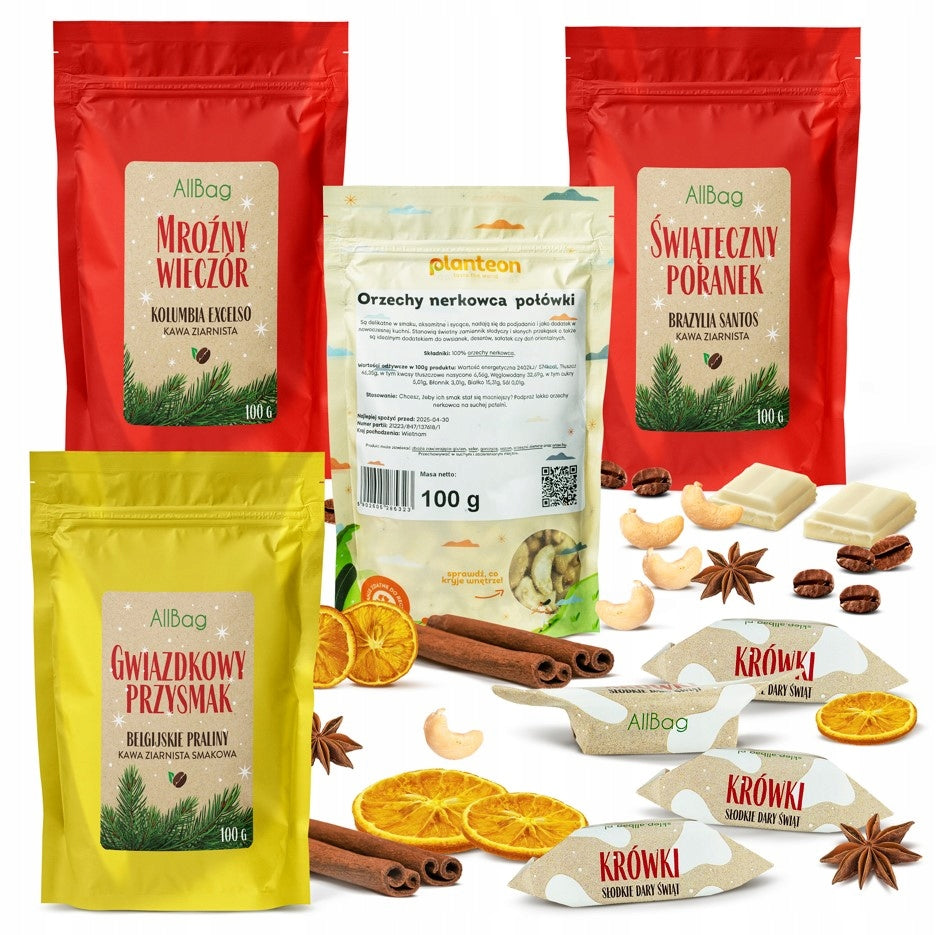 Christmas gift basket - coffee, chocolate, nuts