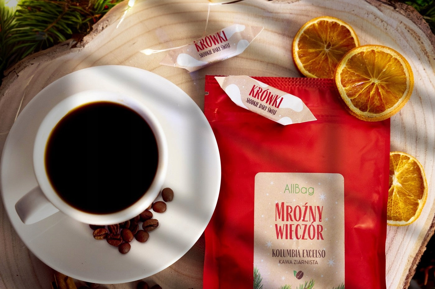 Christmas gift basket - coffee, chocolate, nuts