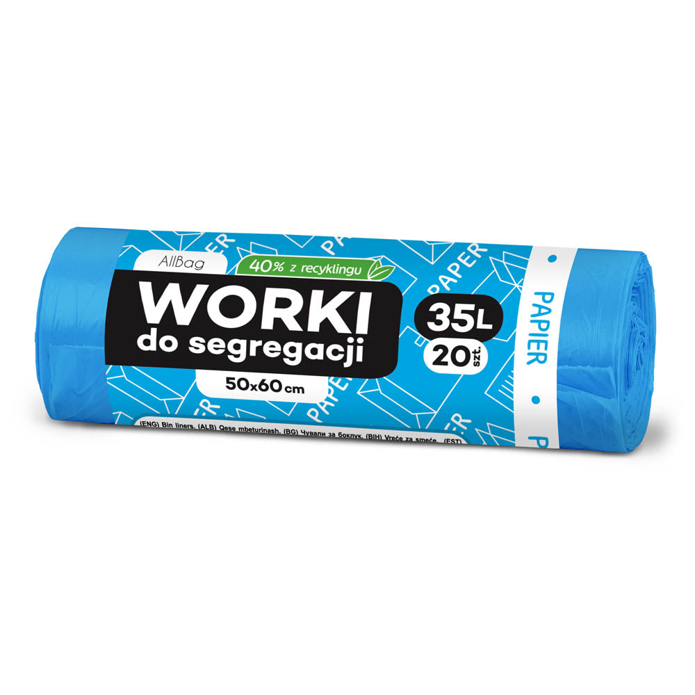 Worki na śmieci 35L niebieskie ALLBAG