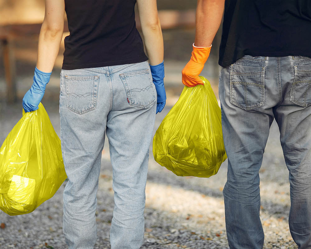 Worki na śmieci 60L żółte ALLBAG