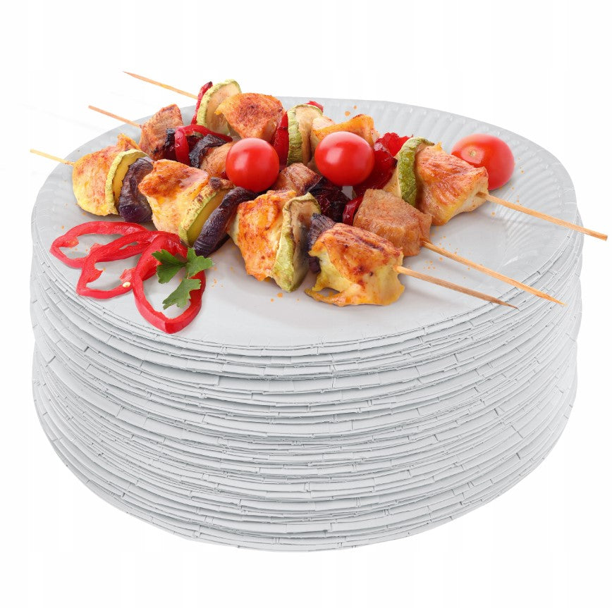 Talerzyki papierowe deserowe białe 18cm 100 sztuk
