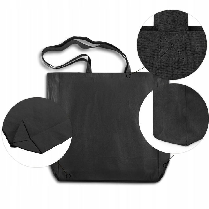 Cotton bag VERY CAPACITY 38cmx8cmx8cmx42cm BLACK 220g ECO
