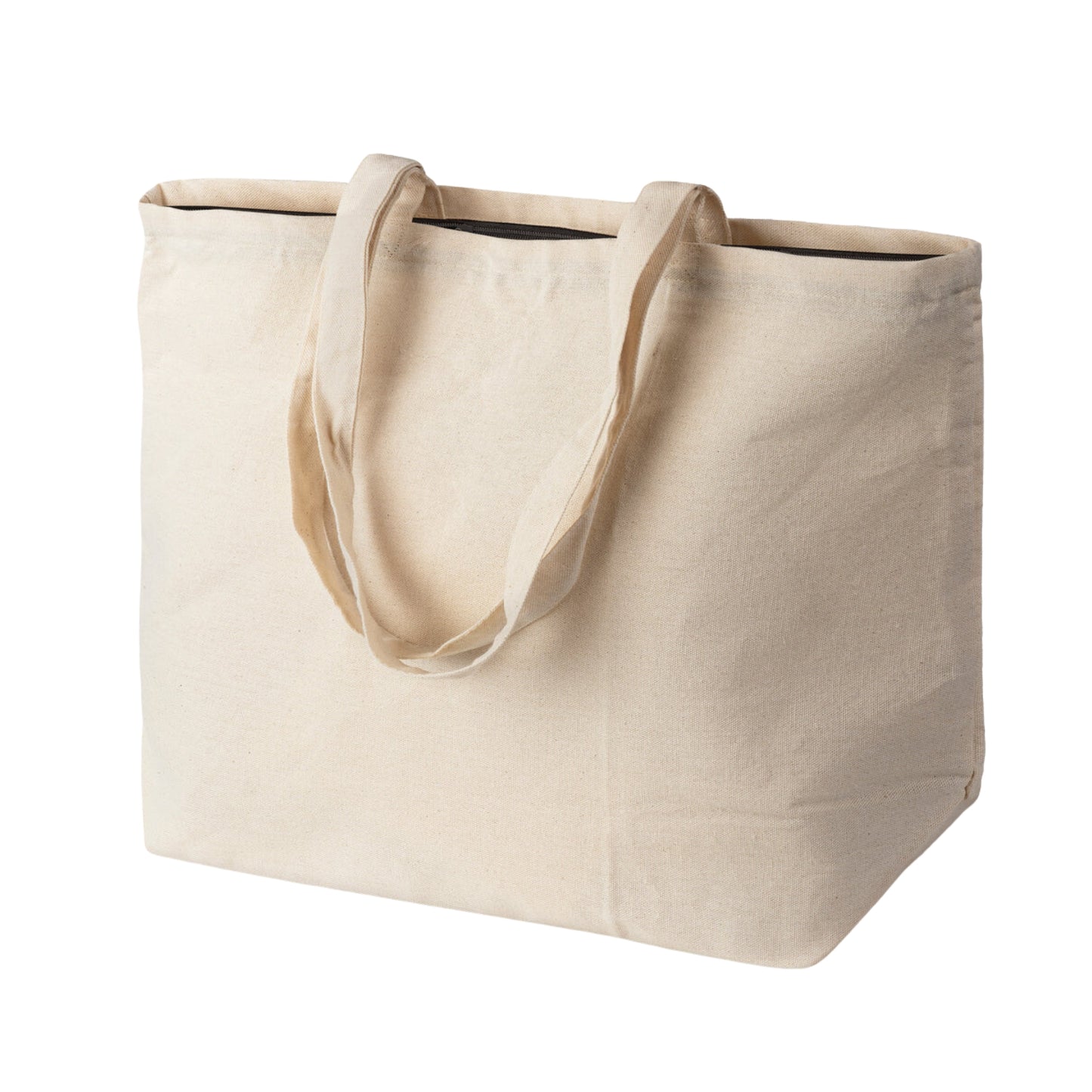 Torba bawełniana z ZAMKIEM 51cmx15cmx38cm ECRU bardzo długi uchwyt ECO