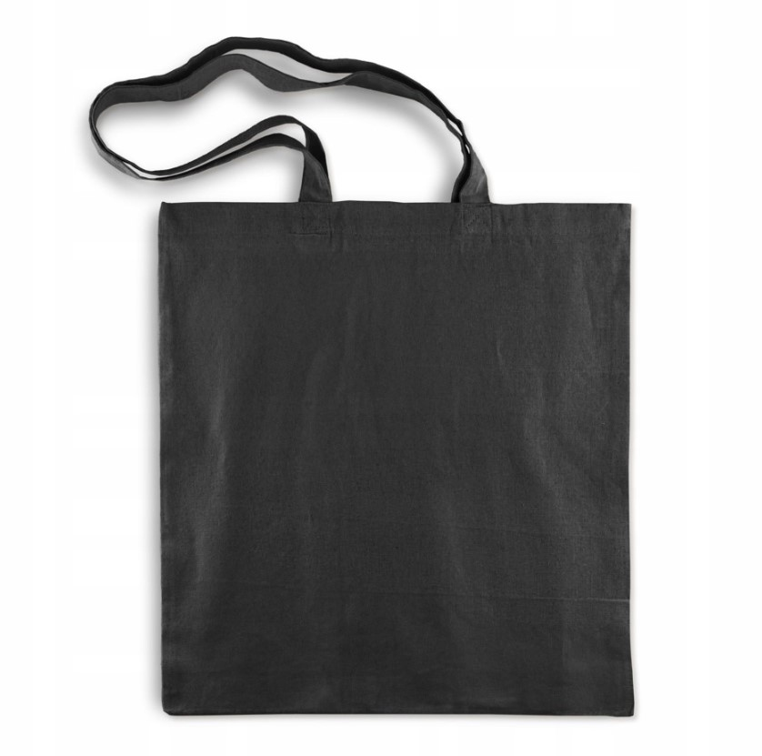 Torba bawełniana 38x42cm CZARNA 220g z długim uchwytem ECO