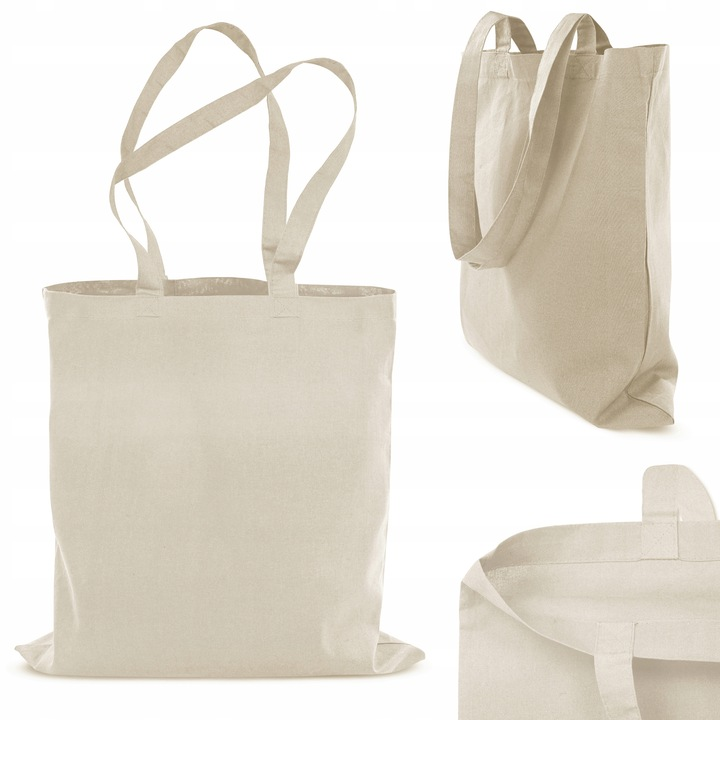 Torba bawełniana na zakupy 38x42 cm ECRU 220g ECO