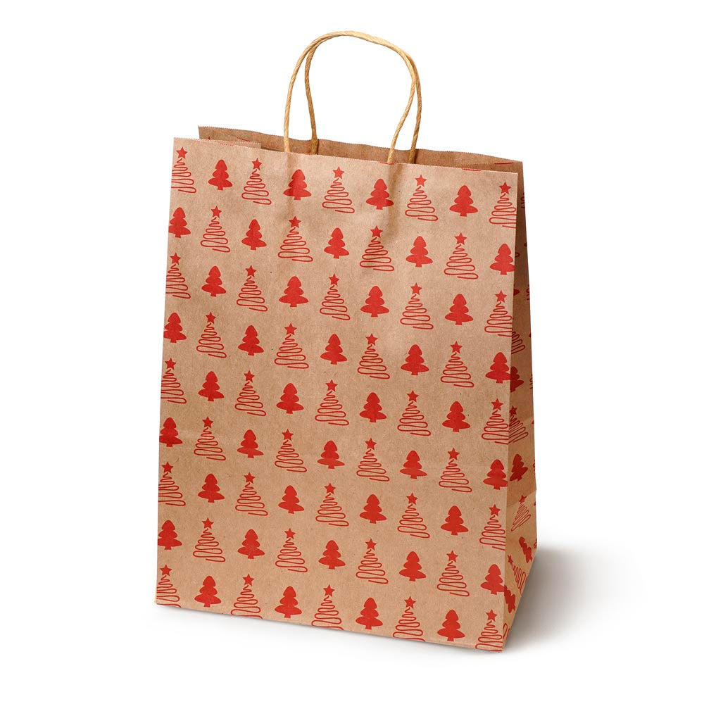 Papierowe torebki świąteczne na prezenty - 210x150x80mm - 4 wzory - ZESTAW #5 - MAŁY ROZMIAR