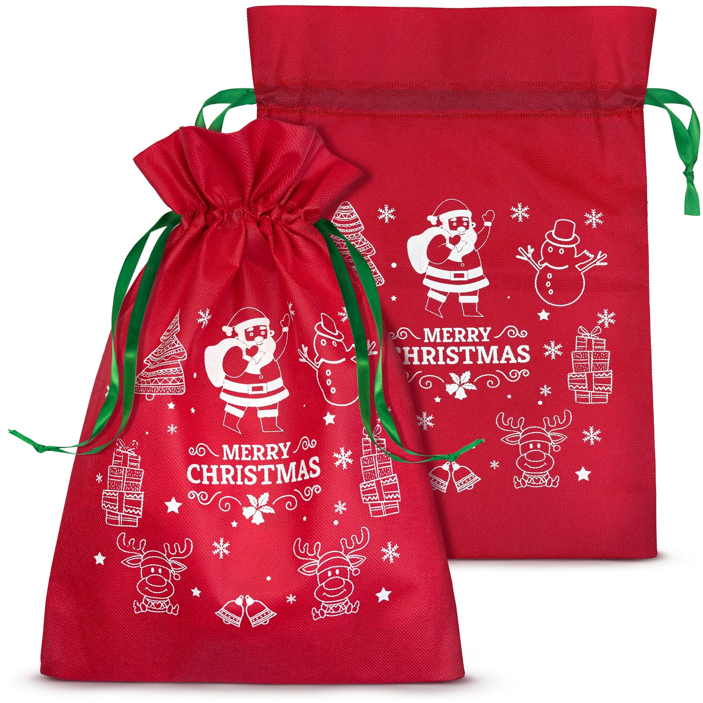 Świąteczny worek na prezent "Merry Christmas" czerwony