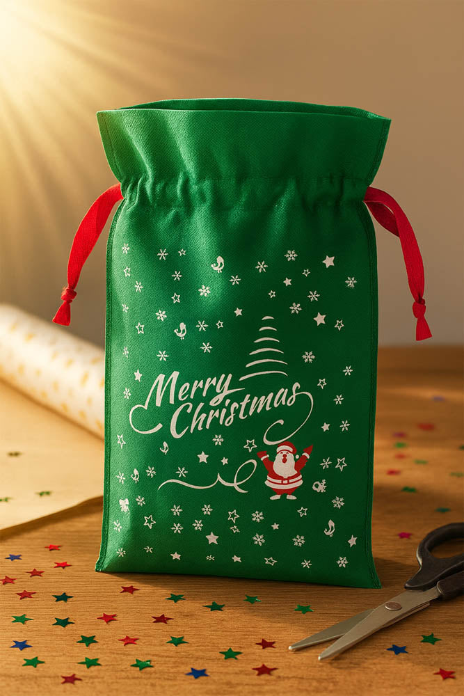 Worki na prezenty - 25x35cm - zielony