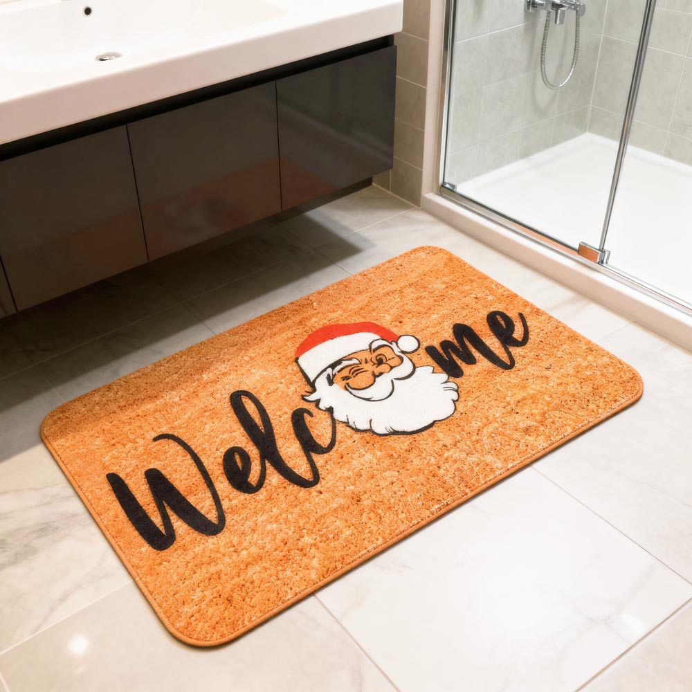 Christmas doormat, Santa Claus shoe runner