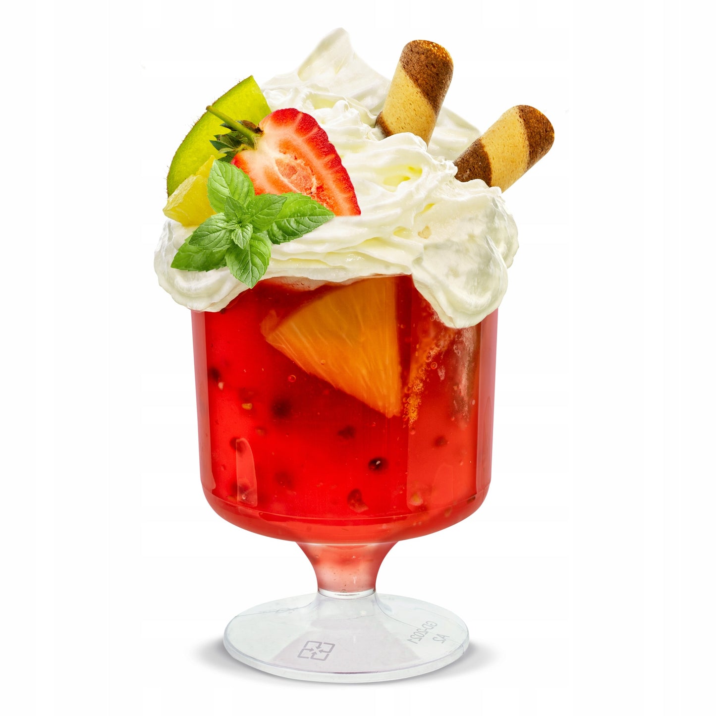 Round plastic dessert glasses 150ml reusable 10 pcs.