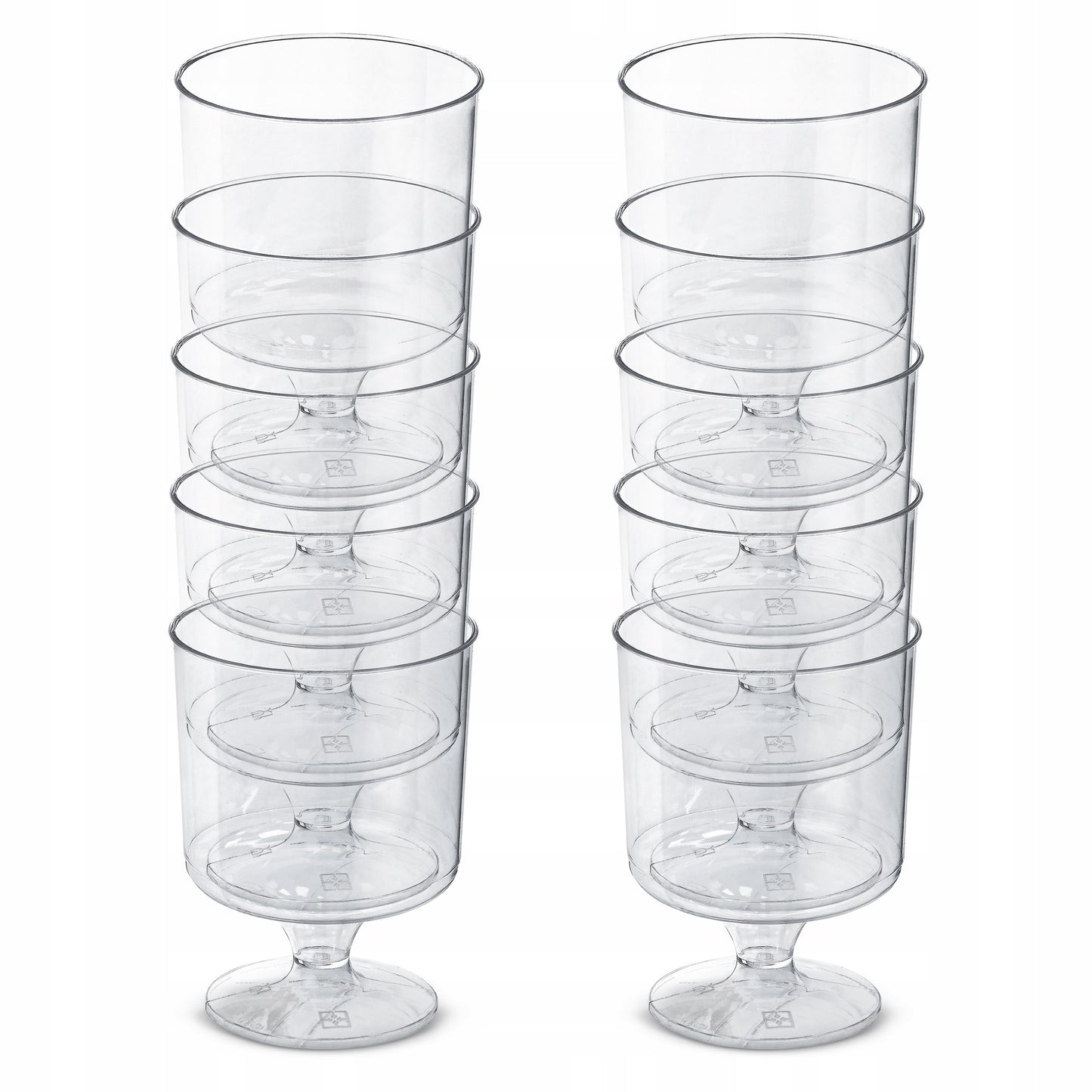 Round plastic dessert glasses 150ml reusable 10 pcs.