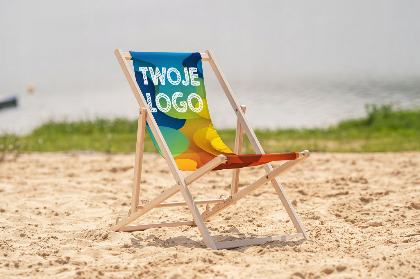 Wooden deckchair with your own LOGO