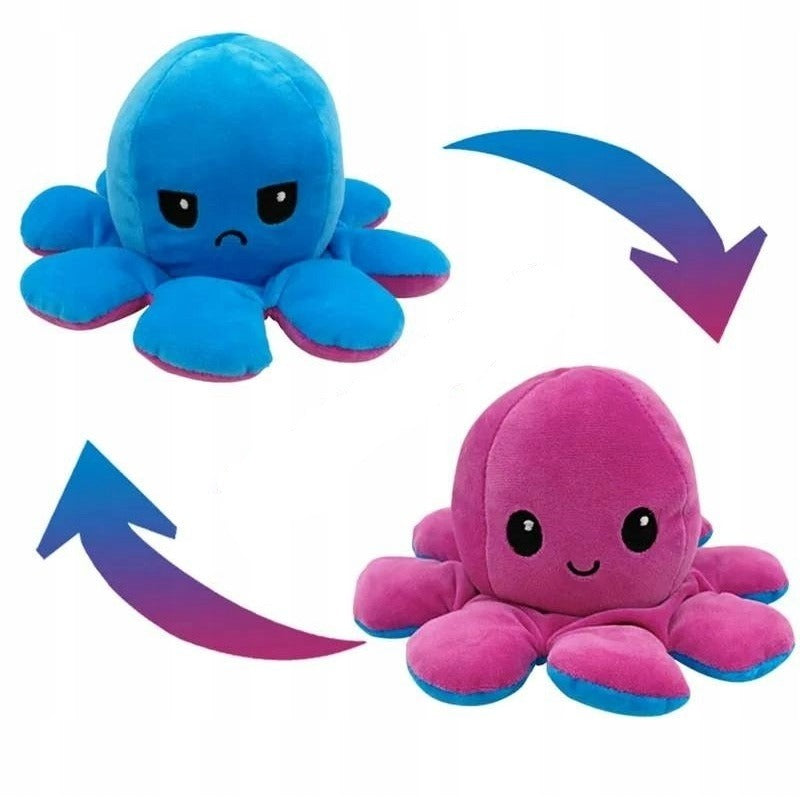 Octopus plush toy, double-sided, 10cm