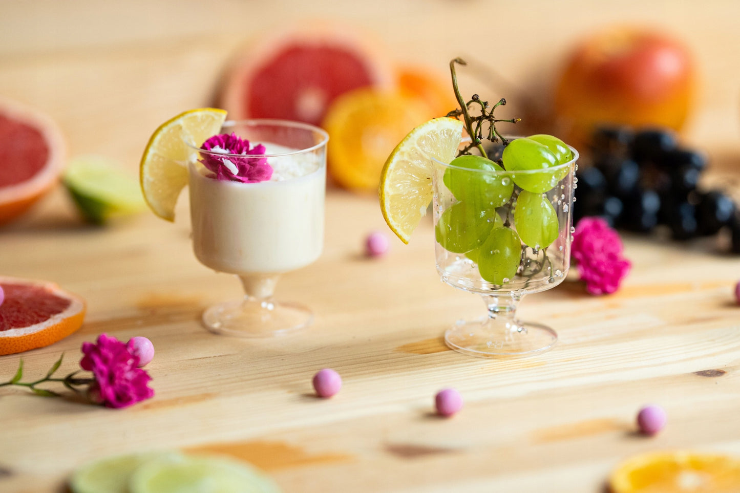 Round plastic dessert glasses 150ml reusable 10 pcs.