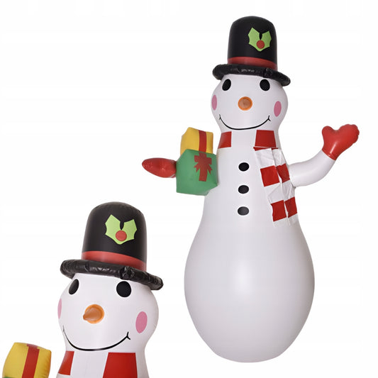 Dmuchany świecący bałwanek LED - OZDOBA OGRODOWA XXL 180cm