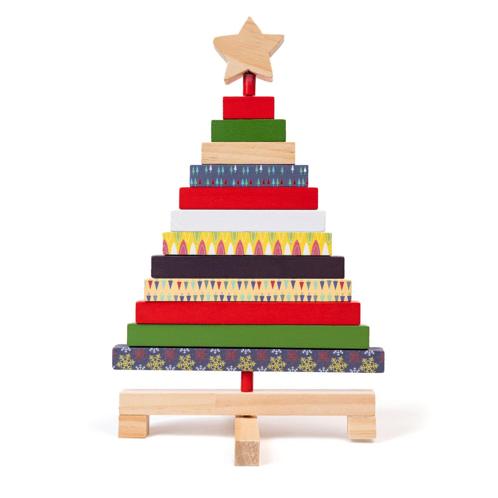 Drewniana świąteczna choinka - OZDOBA ŚWIĄTECZNA