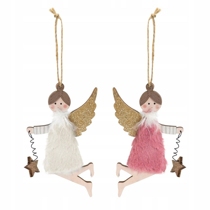 Wisząca drewniana figurka Aniołek
