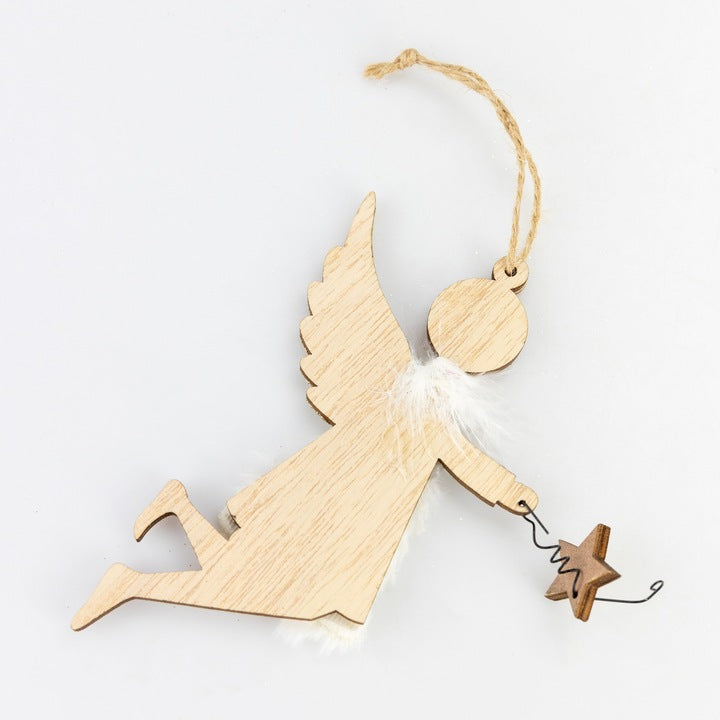 Hanging wooden angel figurine