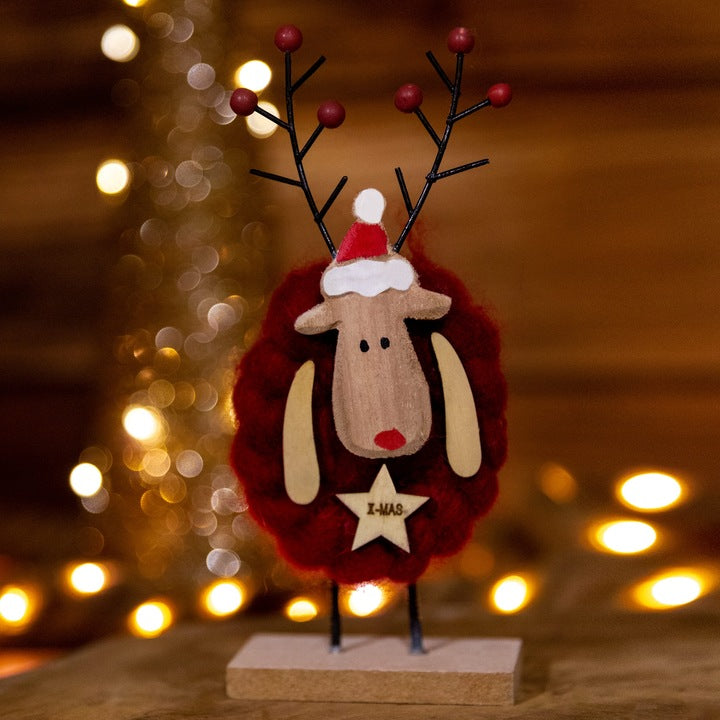 Christmas decoration, wooden reindeer deer decoration
