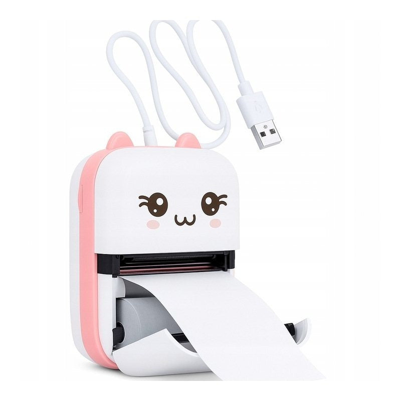 Mini drukarka termiczna „Kot” Drukus - Bluetooth/USB - w zestawie z papierem