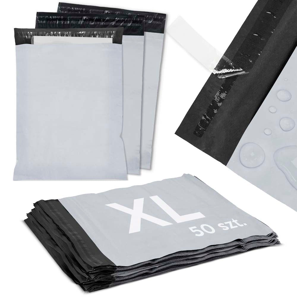 Foliopaki kurierskie XL 500x600 mm, solidne opakowania do bezpiecznej wysyłki produktów