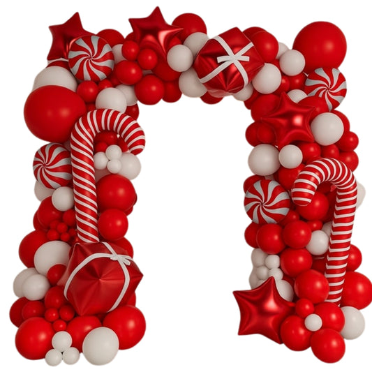 Girlanda balonowa, biało-czerwona - ZESTAW BALONÓW - DEKORACJA